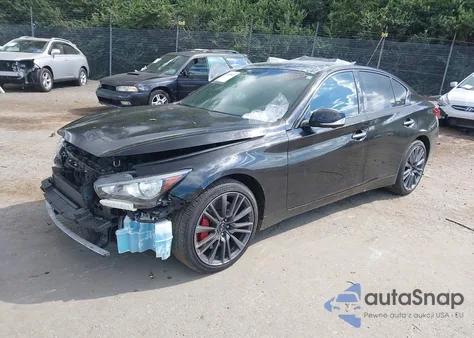2023 Infiniti Q50 Red Sport 400 Awd from USA, damaged, VIN JN1FV7DR3PM590228